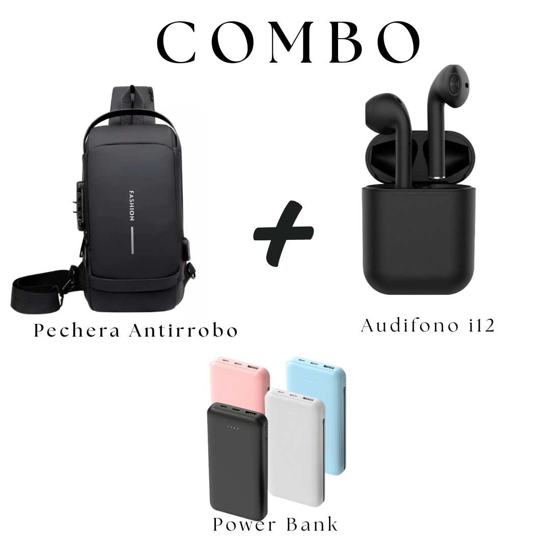 pechera mini + PowBank + audifonos i12